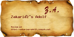 Zakariás Adolf névjegykártya